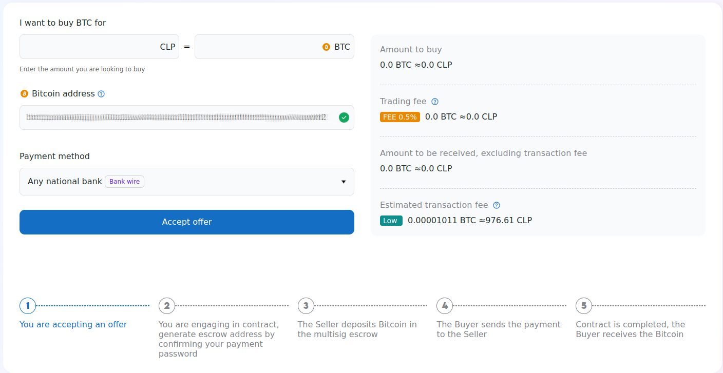 Captura de pantalla de la compra de Bitcoin en HodlHodl y Sparrow Wallet